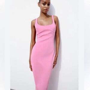 Elegant Pink Sleeveless Dress